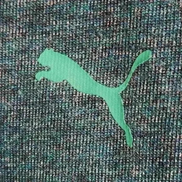 Puma Green Zip Sweatshirt | Women’s M | Pink Accents, Hi-Low Hem, Branded Sleeve - Picture 7 of 13